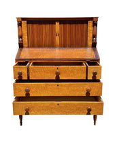 Load image into Gallery viewer, Antique Sheraton Birds Eye Maple &amp; Cherry Vermont Tambour Secretary Desk
