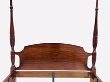 Load image into Gallery viewer, 20TH C HENKEL HARRIS QUEEN SIZE MAHOGANY RICE CARVED PLANTATION TESTER BED