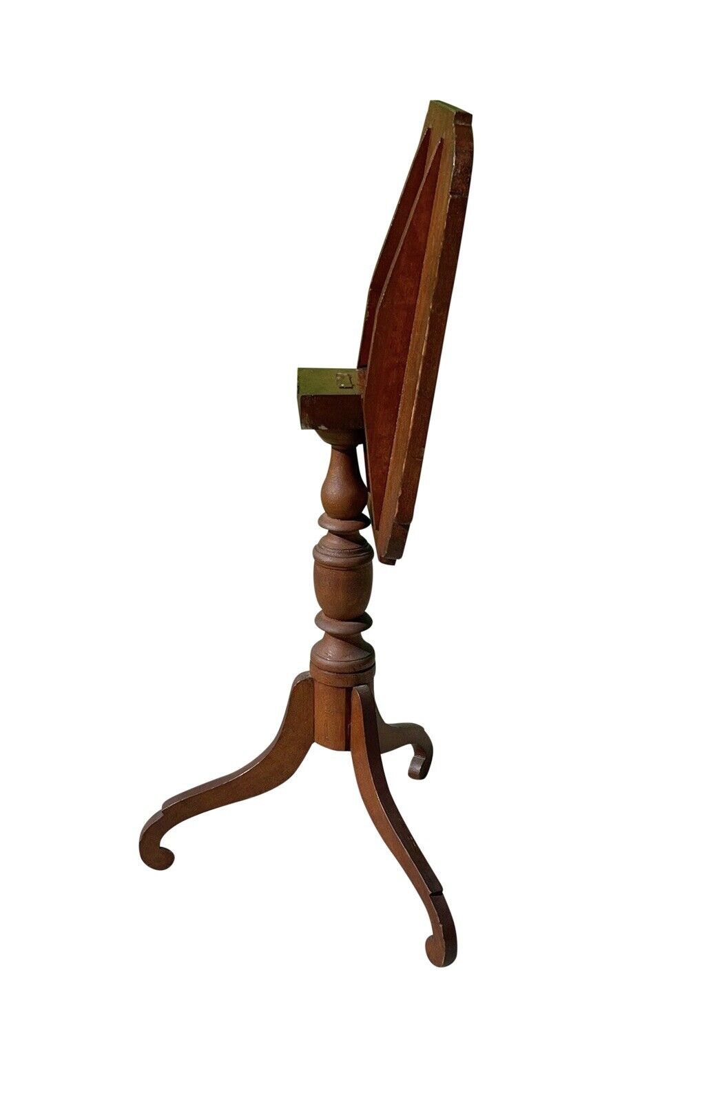 Federal Cherry New England Candlestand With Spider Legs & Ovolo Top Circa 1790