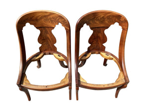 19th C Antique Boston Classical Mahogany Set of 6 Girandole Chairs