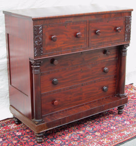 IMPORTANT NEW YORK CITY CLASSICAL FEDERAL PERIOD MAHOGANY TALL CHEST