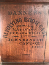 Load image into Gallery viewer, 19TH C ANTIQUE VICTORIAN DANNER REVOLVING 3 TIER BOOKCASE