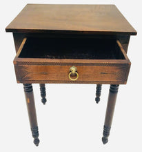 Load image into Gallery viewer, 19TH C ANTIQUE SHERATON PENNSYLVANIA WALNUT WORK TABLE / NIGHTSTAND