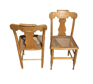 Pair of Federal Bird's Eye Maple New York Side Chairs Signed S. Ely - Circa 1830