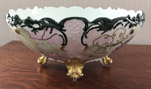 Load image into Gallery viewer, LIMOGES PUNCH BOWL ON GOLD GILT FOLIATE TRI POD FOOTED BASE