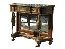 Load image into Gallery viewer, ANTIQUE FRENCH EMPIRE / NAPOLEON III STYLE MARBLE TOP CONSOLE / ENTRY TABLE