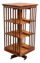 Load image into Gallery viewer, 19TH C ANTIQUE TIGER OAK DANNER REVOLVING 3 TIER CHAMPION BOOKCASE