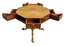 Load image into Gallery viewer, 20TH C ANTIQUE STYLE OCTAGONAL MAHOGANY WRITING TABLE ~ JEFFERSON MONTICELLO