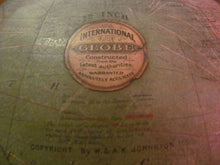 Load image into Gallery viewer, RARE 19TH CENTURY W &amp; AK JOHNSON TERRESTRIAL GLOBE ON BRASS STAND