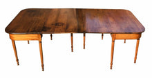 Load image into Gallery viewer, 19TH C ANTIQUE SHERATON PERIOD DROP LEAF BANQUET / DINING TABLE