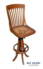 Load image into Gallery viewer, Late 19th Century Tiger Oak Architect Stool With Adjusting Cast Iron Mechanism