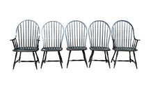 Load image into Gallery viewer, 20th C Antique Style Bent Brothers Set of 5 Hoop Back Windsor Dining Chairs