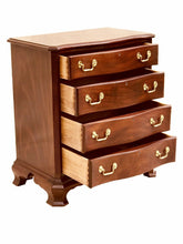 Load image into Gallery viewer, 20TH C CHIPPENDALE ANTIQUE STYLE 4 DRAWER MAHOGANY BACHELORS CHEST / DRESSER