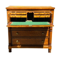 Load image into Gallery viewer, 19TH C ANTIQUE FEDERAL PERIOD TIGER &amp; BIRDS EYE MAPLE PENNSYLVANIA BUTLERS DESK