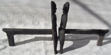 Load image into Gallery viewer, 18TH CENTURY PUDDLE CAST FEMALE FORM ANDIRONS ATTRIBUTED TO JOSEPH WEBB BOSTON