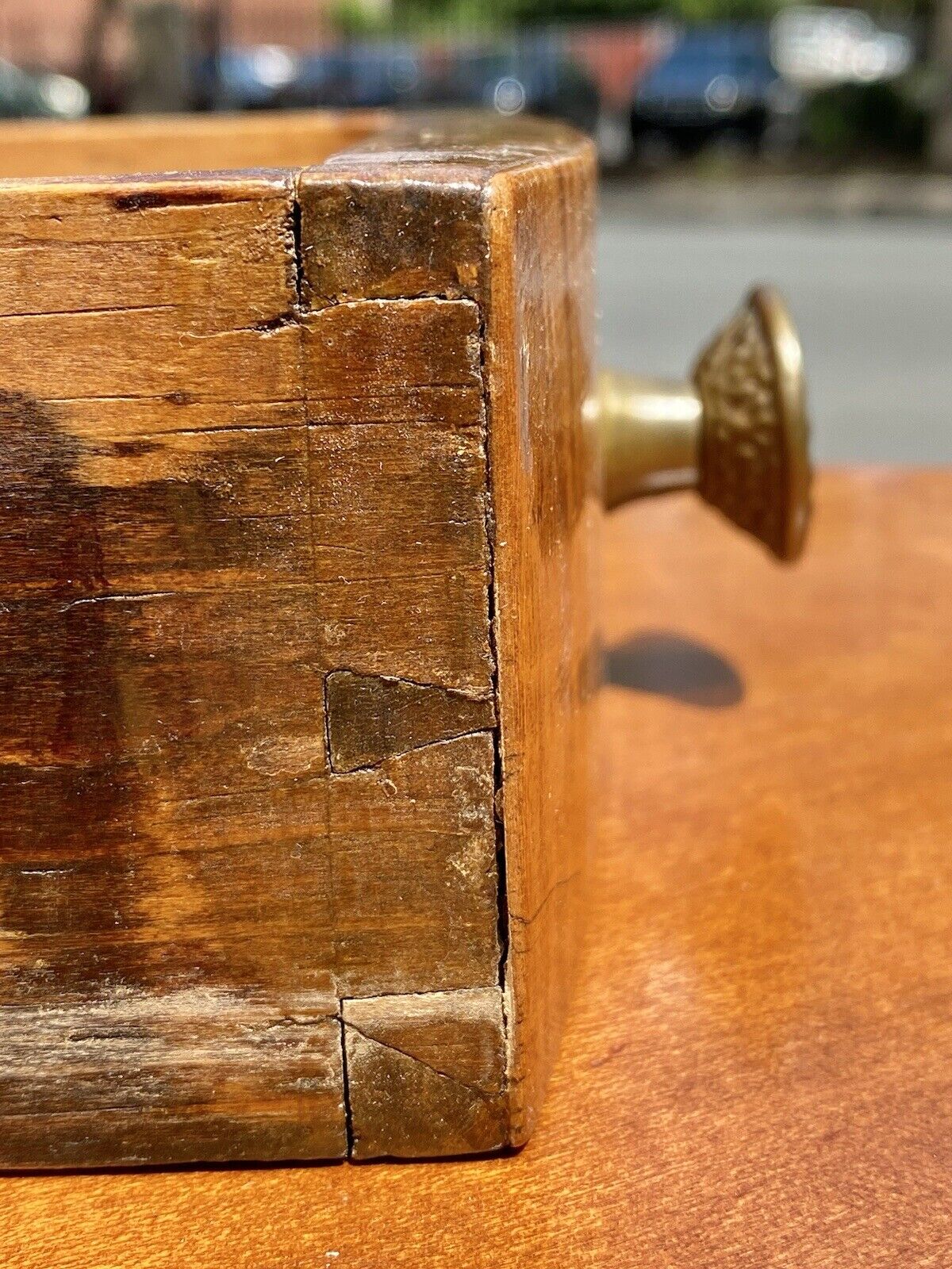 Late 18th Century Antique Federal Tiger Maple & Cherry Curved Corner Wash Stand