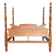 Load image into Gallery viewer, 20th C Vintage Sheraton Antique Style Carved Cherry King Size Four Post Bed