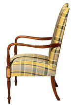 Load image into Gallery viewer, 20th C Sheraton Antique Style Mahogany &amp; Brids Eye Maple Lolling Chair