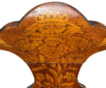 Load image into Gallery viewer, 18TH C ANTIQUE DUTCH MARQUETRY INLAID WALNUT CHAIR ~ NORTH WIND FACE &amp; MERMAID