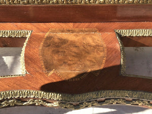 ANTIQUE FRENCH EMPIRE / NAPOLEON III STYLE MARBLE TOP CONSOLE / ENTRY TABLE
