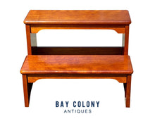 Load image into Gallery viewer, Elegant Chippendale Style Mahogany Two Tier Bed Steps - Beautiful Color &amp; Form