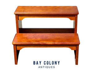 Elegant Chippendale Style Mahogany Two Tier Bed Steps - Beautiful Color & Form