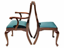 Load image into Gallery viewer, 20TH C SET OF 10 HENKEL HARRIS QUEEN ANNE ANTIQUE STYLE MAHOGANY DINING CHAIRS