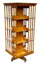 Load image into Gallery viewer, 19TH C ANTIQUE OAK VICTORIAN DANNER 4 TIER REVOLVING BOOKCASE