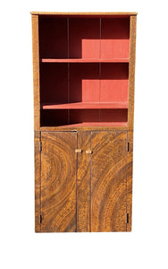 20th C Antique New England Primitive Sponge Painted Pine Cabinet / Cupboard
