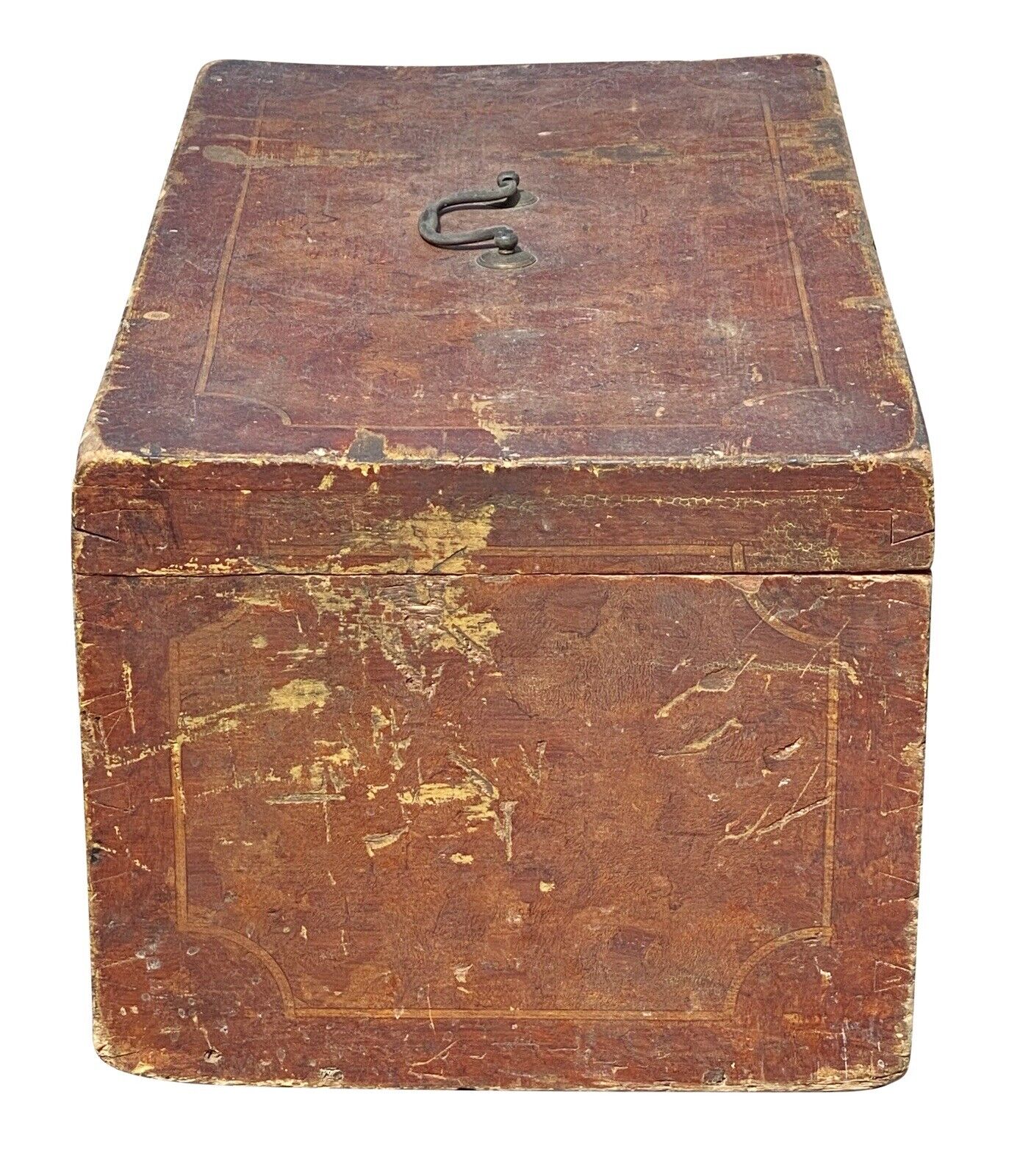 Antique Painted Document Box - Faux Tortoise Shell Decoration