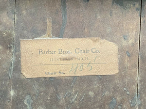 20th C Antique Barber Bros Chair Co Tiger Oak Footstool ~ Grand Rapids Michigan