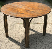 Load image into Gallery viewer, 20TH C ADIRONDACK LIVE WOOD TABLE W. FIVE NATURAL BENTWOOD CHAIRS - PATIO SET