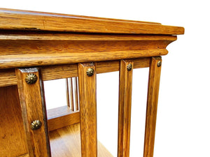 19TH C ANTIQUE OAK VICTORIAN DANNER 4 TIER REVOLVING BOOKCASE