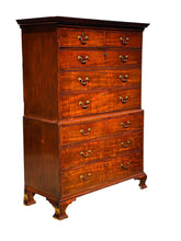 Load image into Gallery viewer, 18TH C ANTIQUE ENGLISH GEORGE III CHIPPENDALE MAHOGANY CHEST ON CHEST / DRESSER