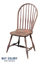 Load image into Gallery viewer, 18th C Antique New England Farmhouse Windsor Hoop Back Chair - Oxblood Red Paint