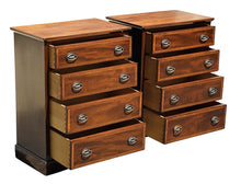 Load image into Gallery viewer, 20TH C CHIPPENDALE ANTIQUE STYLE PAIR OF MAHOGANY BACHELORS CHESTS / NIGHTSTANDS