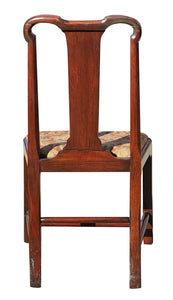 18th Antique George Iii Walnut Side Chair W/ Needlepoint Seat