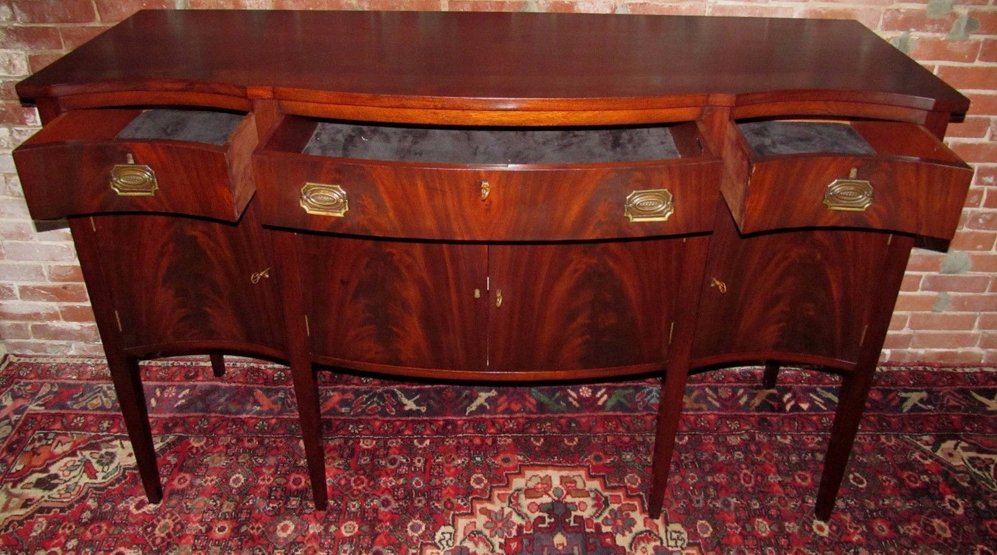 EXCEPTIONAL SOLID MAHOGANY HEPPLEWHITE SIDEBOARD BY CB SWIFT CAMBRIDGE MA