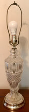 Load image into Gallery viewer, VINTAGE NEO-CLASSICAL STYLE WATERFORD HAND CUT LEADED CRYSTAL LAMP W/ SILK SHADE