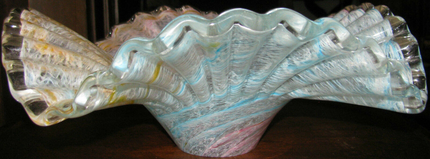 MONUMENTAL14 1/2" WIDE VENETIAN LAVORAZIONE ART GLASS CENTERPIECE