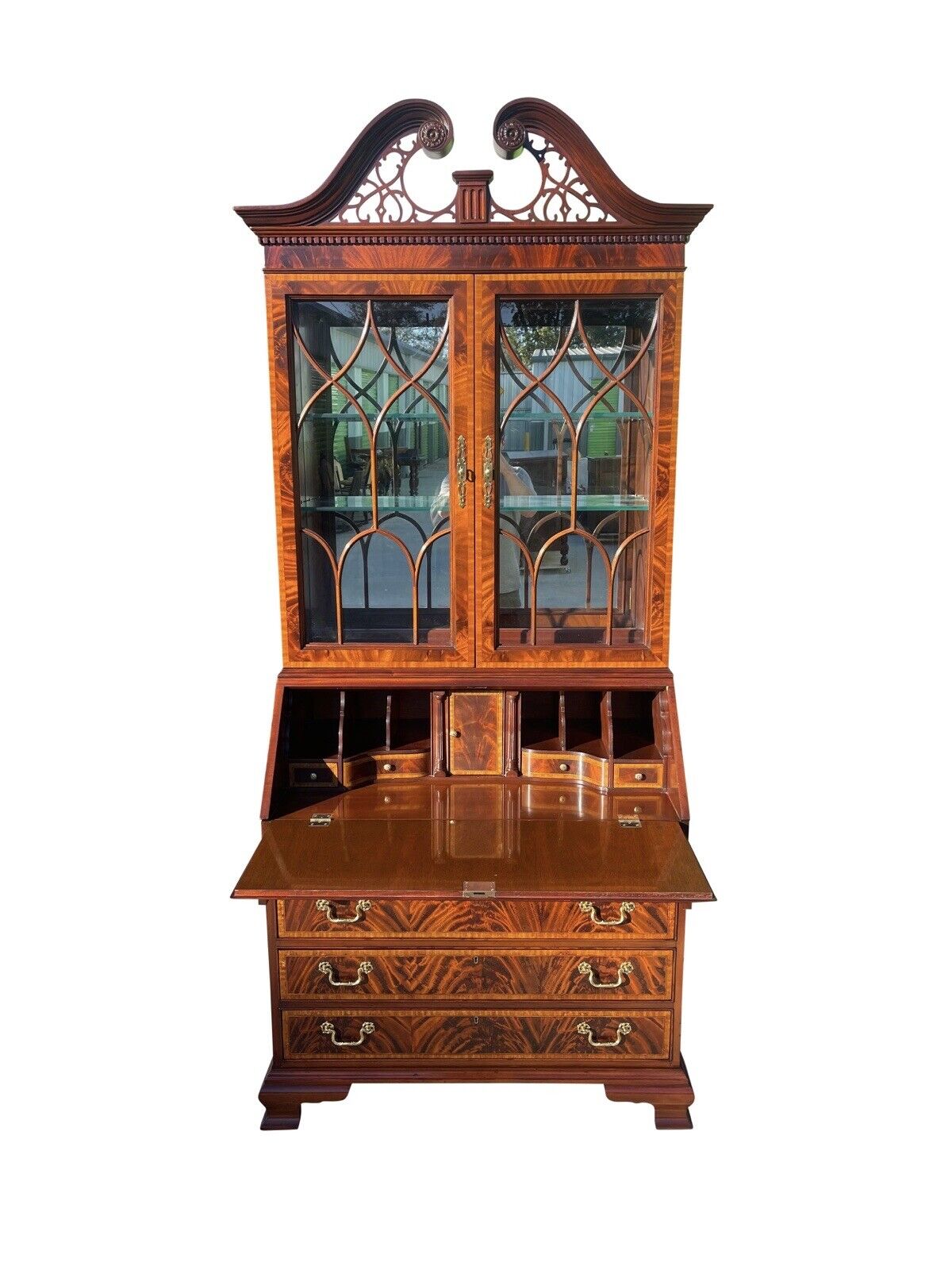 Federal Style Mahogany Secretary Desk by Councill Craftsmen - Secret Compartment