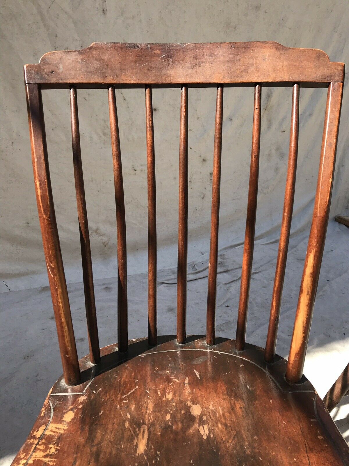 SET OF 6 PINE THUMB BACK COUNTRY PRIMITIVE ANTIQUE WINDSOR CHAIRS