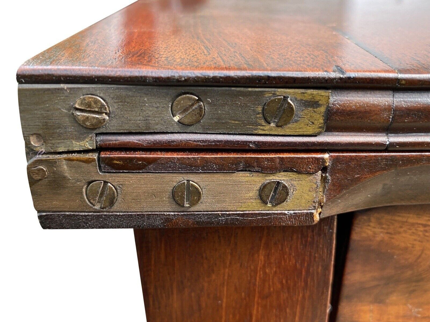 Antique Mahogany Card Table / Game Table With Canted Corners - Boston CA 1810