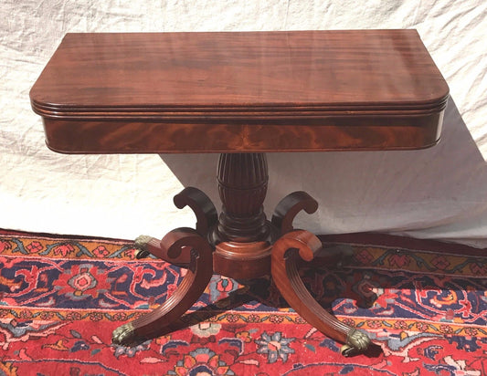 LATE FEDERAL PERIOD CLASSICAL GAME TABLE ATTRIBUTED TO ISSAC VOSE BOSTON