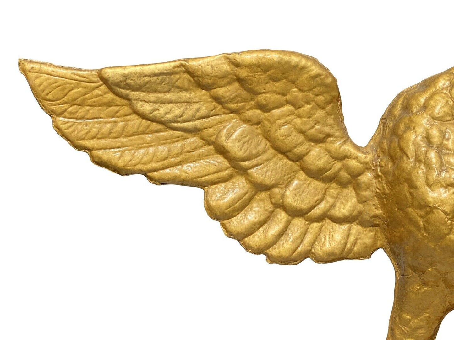 Antique Embossed Brass Eagle Wall Hanging With Spread Wings