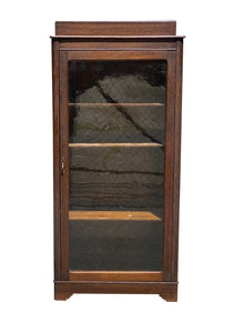 Antique Arts & Crafts Tiger Oak Single Door Bookcase / China Cabinet