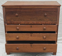Load image into Gallery viewer, EXCEPTIONAL FEDERAL PERIOD SOUTHERN WALNUT BUTLERS DESK W/ RARE TENDRIL CARVINGS