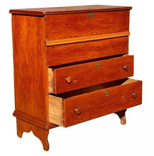 Load image into Gallery viewer, 18th C Antique Queen Anne Country Primitive Blanket Box / Chest W Boot Jack Ends