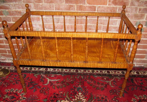 FEDERAL PERIOD SOLID TIGER MAPLE CRIB WITH SOLID TIGER MAPLE BASE BOARD