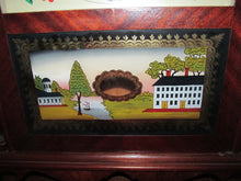 Load image into Gallery viewer, FEDERAL STYLED MAHOGANY REVERSE PAINTED SHELF CLOCK